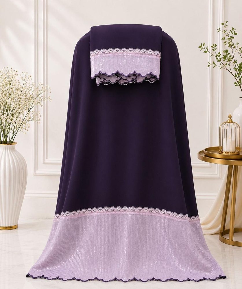 Coral Rida With Floral Applique & Contrast Lace Panel