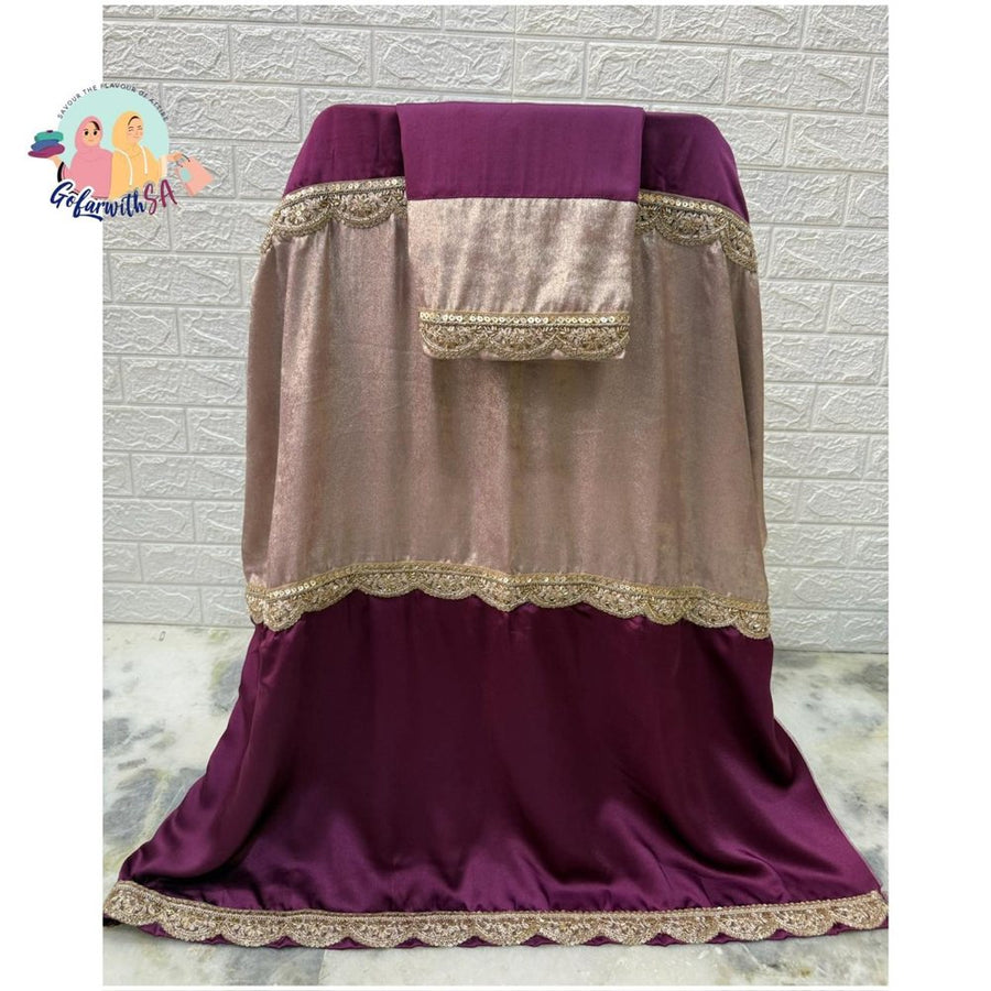 Lavender Rida With All-Over Lace & Pearl Trim