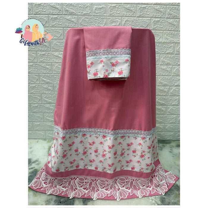 Steel Grey Rida With Checks Panel & Floral Embroidery